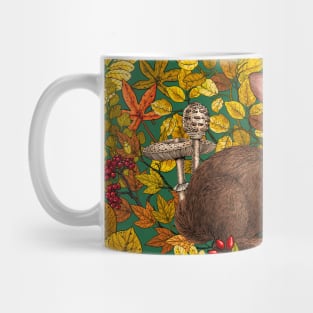 Autumn Rabbit  on green Mug